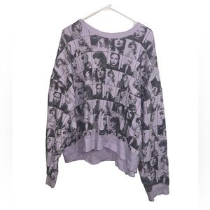 Taylor Swift The Eras Tour Cropped Lavender Pullover Size 2X